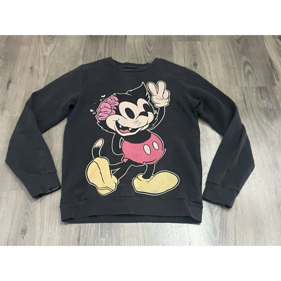 Drop Dead Clothing Disney Zombie Mickey Crewneck Sweatshirt Small Black - Fade? - Picture 2 of 8